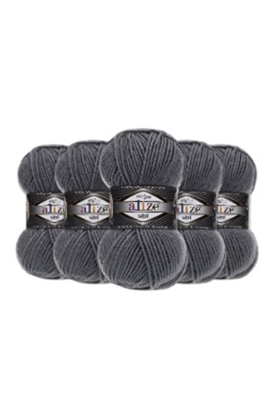 Alize 5 τεμάχια Süperlana Midi Charcoal Grey 87 Νήματα πλεξίματος για γιλέκο ζακέτας Νήμα για πλεξίματα μαντήλι και πουλόβερ