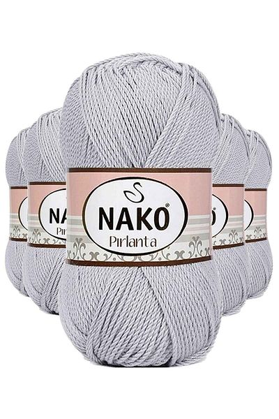 NAKO Diamond Amigurumi Πλεκτό νήμα χειρός 5 Συσκευασία Ανοιχτό Γκρι 130