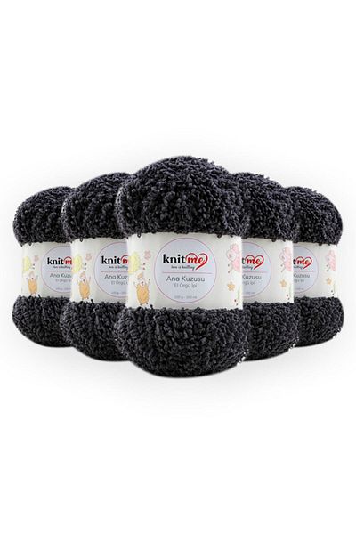 knitme Πλεκτό χειρός Dark Grey Main Lamb - 5 Τεμάχια 757 Knit Me