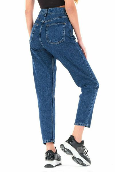 DRC trend Pantaloni din lycra albastru închis Ramrod Mom Fit cu fermoar