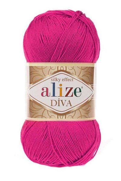 Alize 5 τεμάχια Diva Mercerized String Summer Bikini Bustier Μπλούζα Πλεκτό Σχοινί Φούξια 149
