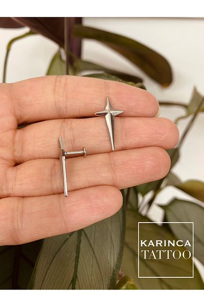 Karınca Piercing Star Helix Conch Flat Cartilage Tragus Ear Piercing Earrings Surgical Steel