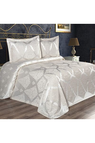 Solinas Collection Classy Cream Double Panel Chenille Pique Bedspread