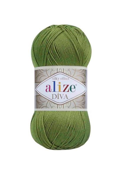 Alize 5 Pieces Diva Mercerized Thread Summer Bikini Bustier Blouse Knitting Thread Green 210