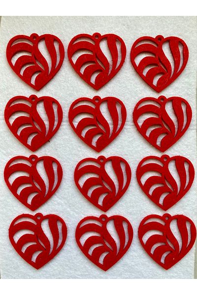 Mini Tasarım Atölyem Valentine's Day Decor - Christmas Tree Ornament Set of 12 Heart 1