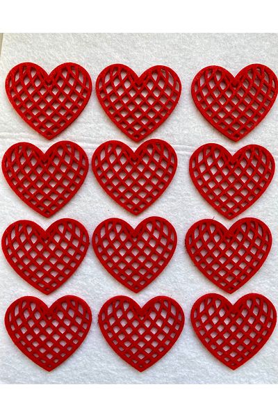 Mini Tasarım Atölyem Valentine's Day Decor - Christmas Tree Ornament Set of 12 Heart 2