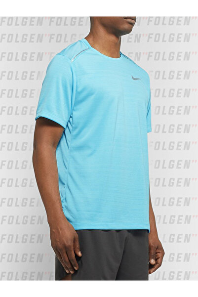 Nike Чоловіча спортивна футболка для бігу Miler Breathe Dri-FIT світло-блакитна