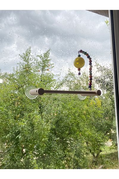ADAPATİ PET Glass Perch with Bird Toy (TOP COLOR SHIPS FROM STOCK CASE)