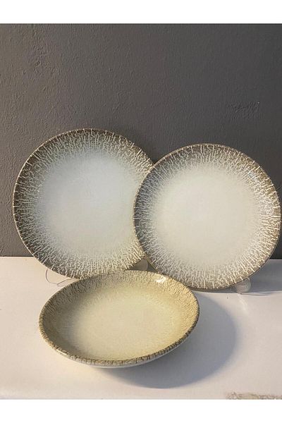 İkram Dünyası 3-Piece Food Serving Dessert Plate