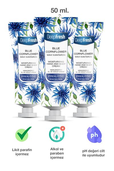 Deep Fresh St. John's Wort Prebiotic Moisturizing Hand and Body Cream - 50 Ml, 3 Pieces