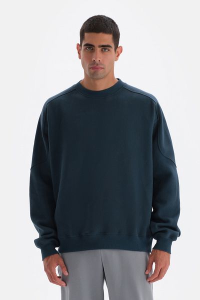 Dagi Petrolblaues Sweatshirt mit Nahtdetail