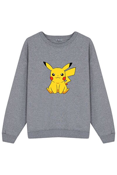 DOT Gri Unisex Sweat Pokemon_Pikachu