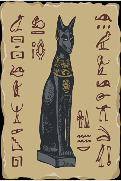 Hayat Poster Sifenks Ancient Egyptian Gods Icons Retro Wood Poster
