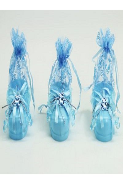 Kazanabil 12 PACK BABY BOOTS SHAPE GIFT BAG BLUE
