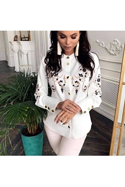 TRND Dámská košile se vzorem Ecru