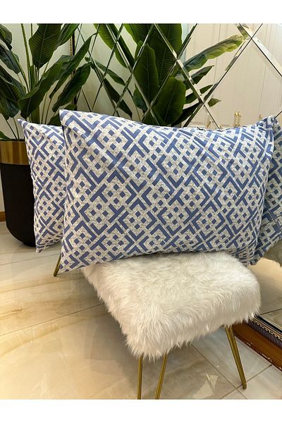 Özcan Ev Tekstil Set de 2 fete de pernă aurii 100% bumbac