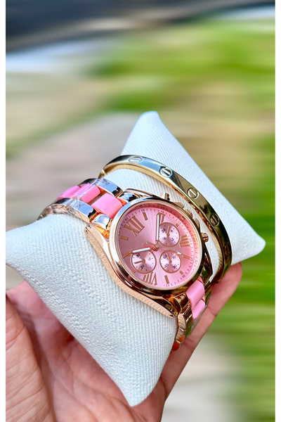 pullmarkt Bileklik + Kol Saati Seti ( Saat ve Bileklik Seti )