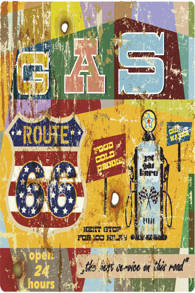 Hayat Poster route 66 benzinărie mașină clasică garaj cu motor nostalgic nost...