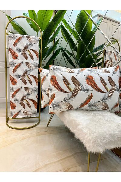 Özcan Ev Tekstil Gold 100% Cotton Double Duvet Cover - Pillowcase Set