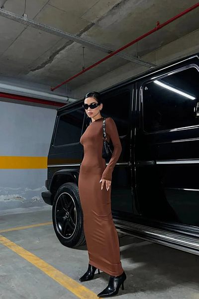 World Fashion Trends Μακρυμάνικο Maxi Φόρεμα Hailey