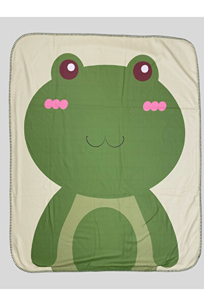 moris home Frog Pattern Digital Printing Double Layer Baby Blanket Touched wi...