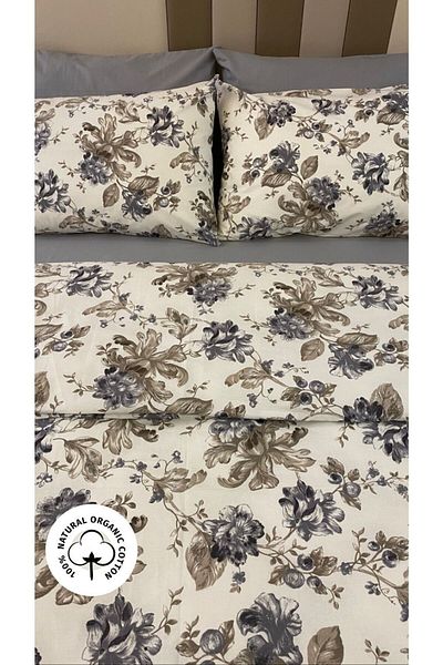 Özcan Ev Tekstil Gold 100% Cotton Double Duvet Cover Set Boxed Product
