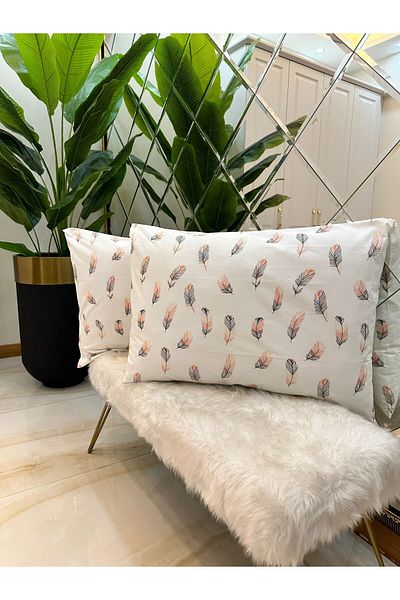 Özcan Ev Tekstil Gold Pillow Case Set of 2 100% Cotton