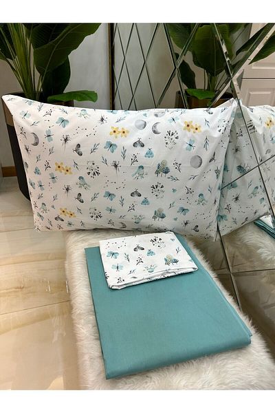Özcan Ev Tekstil Set de perne cu un singur cearșaf Ranforce 100% bumbac