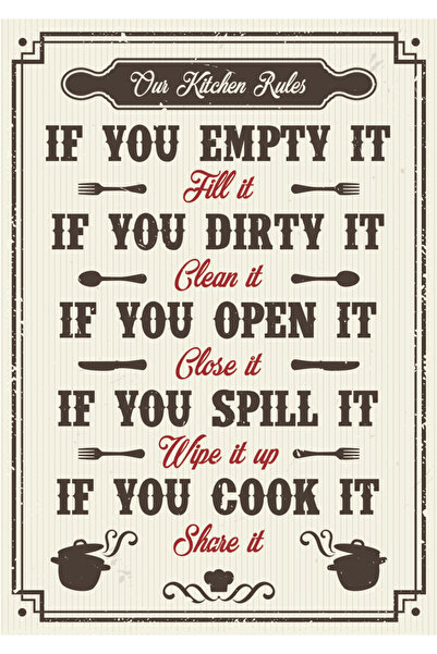 Hayat Poster bucătărie reguli masă acasă bucătărie cafenea bar decor retro lemn poster