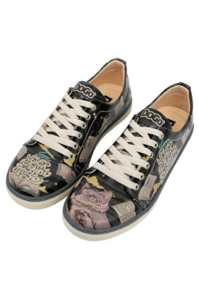 Dogo Kadın Vegan Deri Siyah Günlük Sneakers - Never Ending Story Tasarım