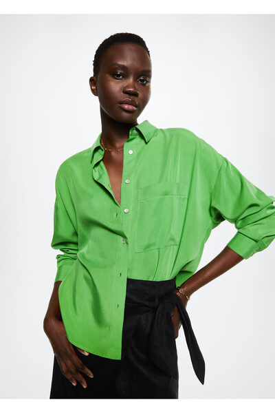 MANGO Yeşil Kadın Gömlek 37072514