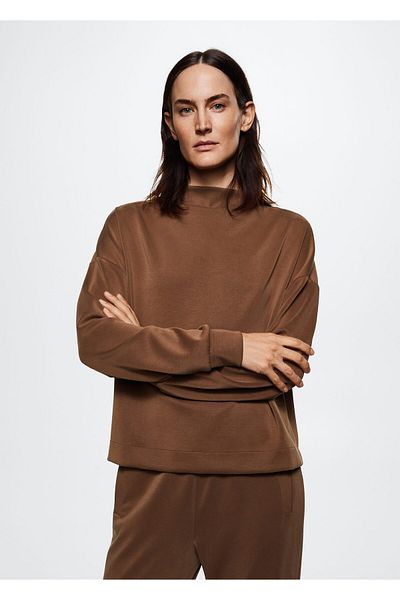 MANGO Καφέ Γυναικείο Φούτερ 37085133