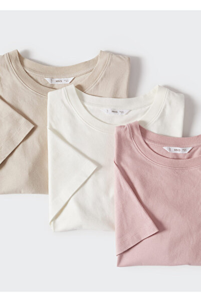 MANGO Kids Kız Çocuk Kırık Beyaz T-Shirt