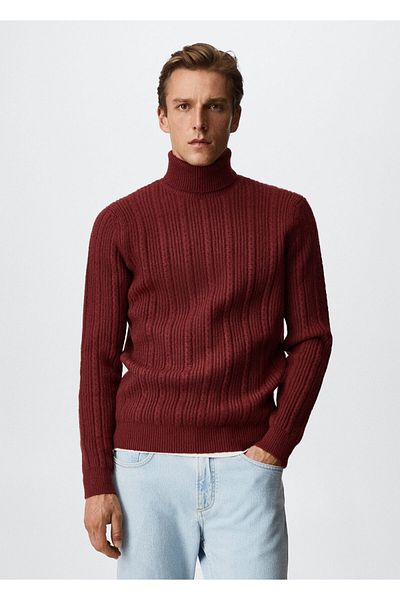 MANGO Man Pulover pentru bărbați pentru adulți Roșu Claret37007715