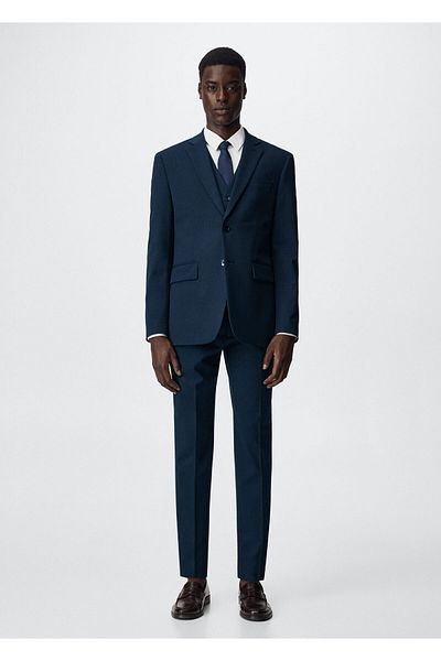 MANGO Man Ανδρικό σακάκι μπλέιζερ Navy Blue37061272