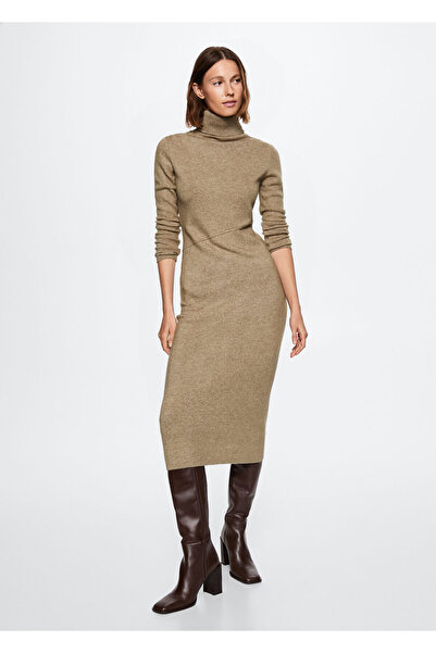 MANGO Woman Καφέ Γυναικείο Φόρεμα 37097766