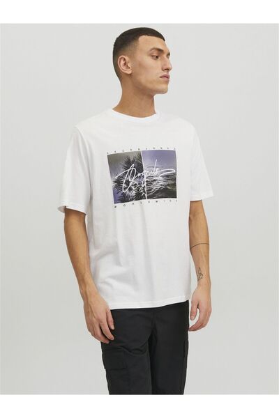 Jack & Jones JACK JONES Erkek Önü Baskılı Tişört 12235522