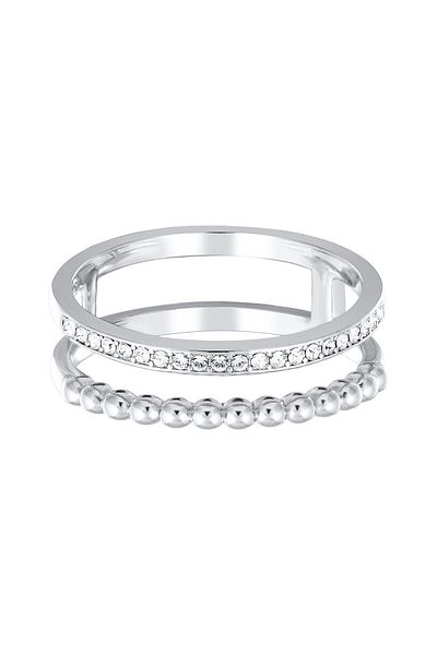ELLI Ring 2-reihig Kristalle Farbe Silber für Damen