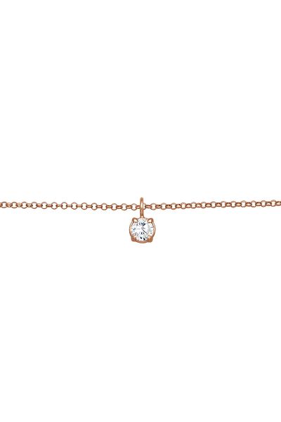 ELLI Halskette Damen Choker Solitär Anhänger Basic mit Zirkonia in 925 Sterling Silber