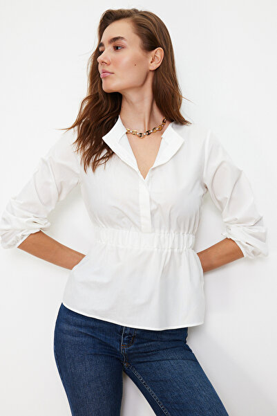 Trendyol Collection Ecru Front Buttoned Woven Blouse TWOSS24BZ00171