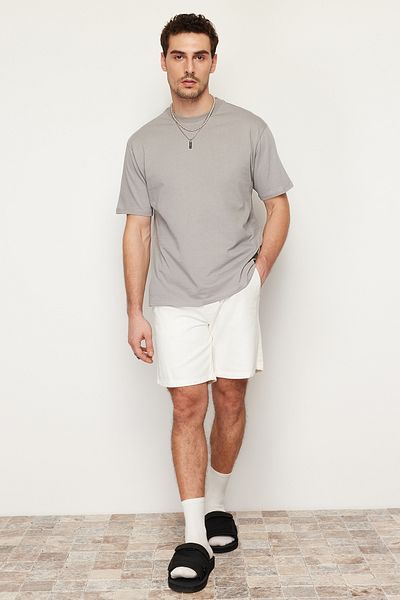 Trendyol Collection Gray Basic Oversize Cotton T-Shirt - Tmnss22Ts0274