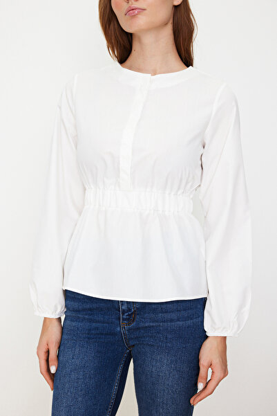 Trendyol Collection Ecru Front Buttoned Woven Blouse TWOSS24BZ00171