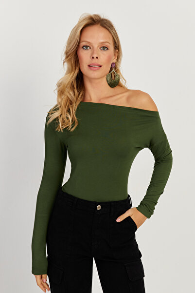 Cool & Sexy Dámská zelená halenka s lodním límcem LPP1254