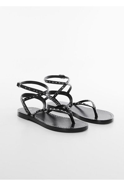 MANGO Woman Sandale din piele cu borne