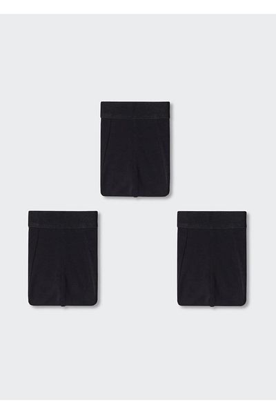 MANGO Man Schwarze Boxershorts aus Baumwolle im 3er-Pack
