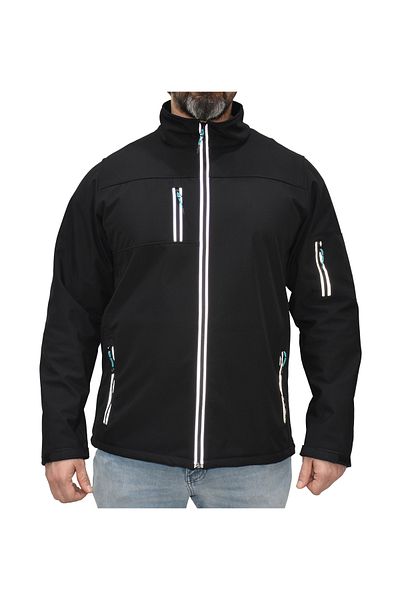 Longberg Софтшел яке с цип, светлоотразително, черно