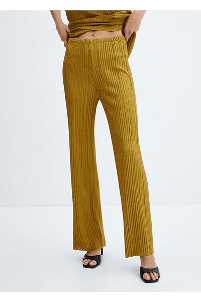 MANGO Woman Pantaloni plisați cu croială dreaptă