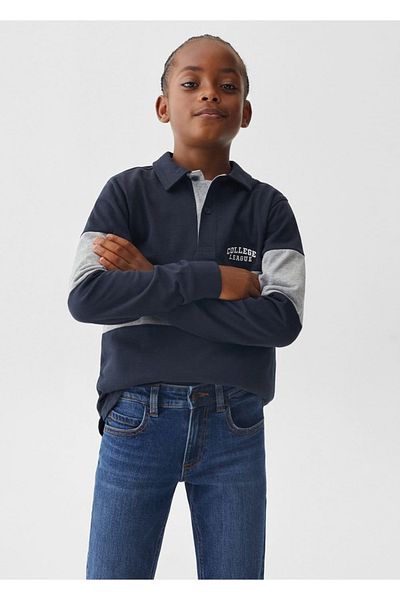 MANGO Kids Blugi Albastru Pentru Copii