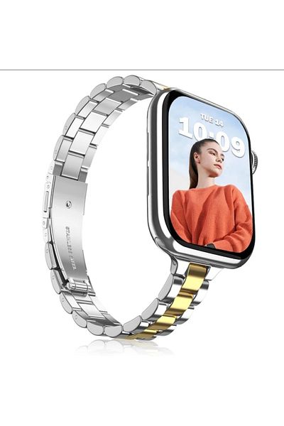GREGOSS حزام ساعة Apple متوافق مع 42/44/45/49 مم، Iwatch Series 10 46 مم/ حزام فولاذي أنيق