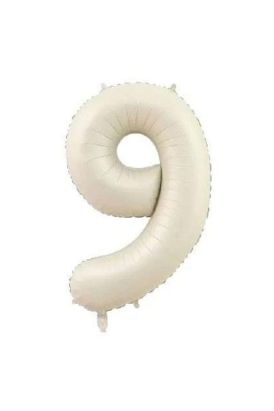 parti sürprizi Cream Color 9 Number 76 cm Foil Balloon